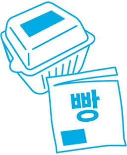 ラベルを剥がした容器とパンの袋の画像